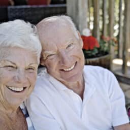 Couple with hearing loss smiles together