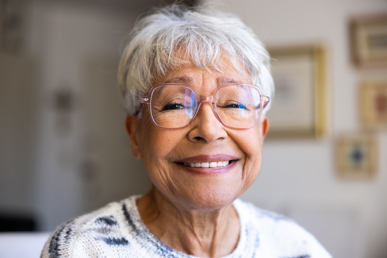 Smiling senior woman.